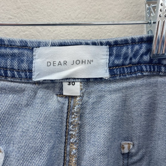 Dear John Jeans 30 Holly Straight Leg Medium Wash High Rise Utility Hem - Picture 4 of 13